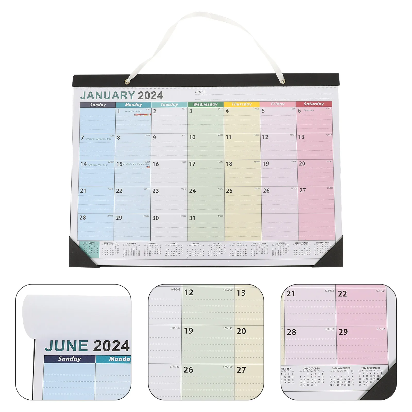 

English Wall Calendar Monthly Hanging Calendar 2023 2024 for Office Home Daily Appointment Holiday Countdown Wall Calendars