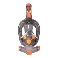 Snorkel Mask Man Woman Scuba Underwater Full Face Diving Mask Orange & Gray