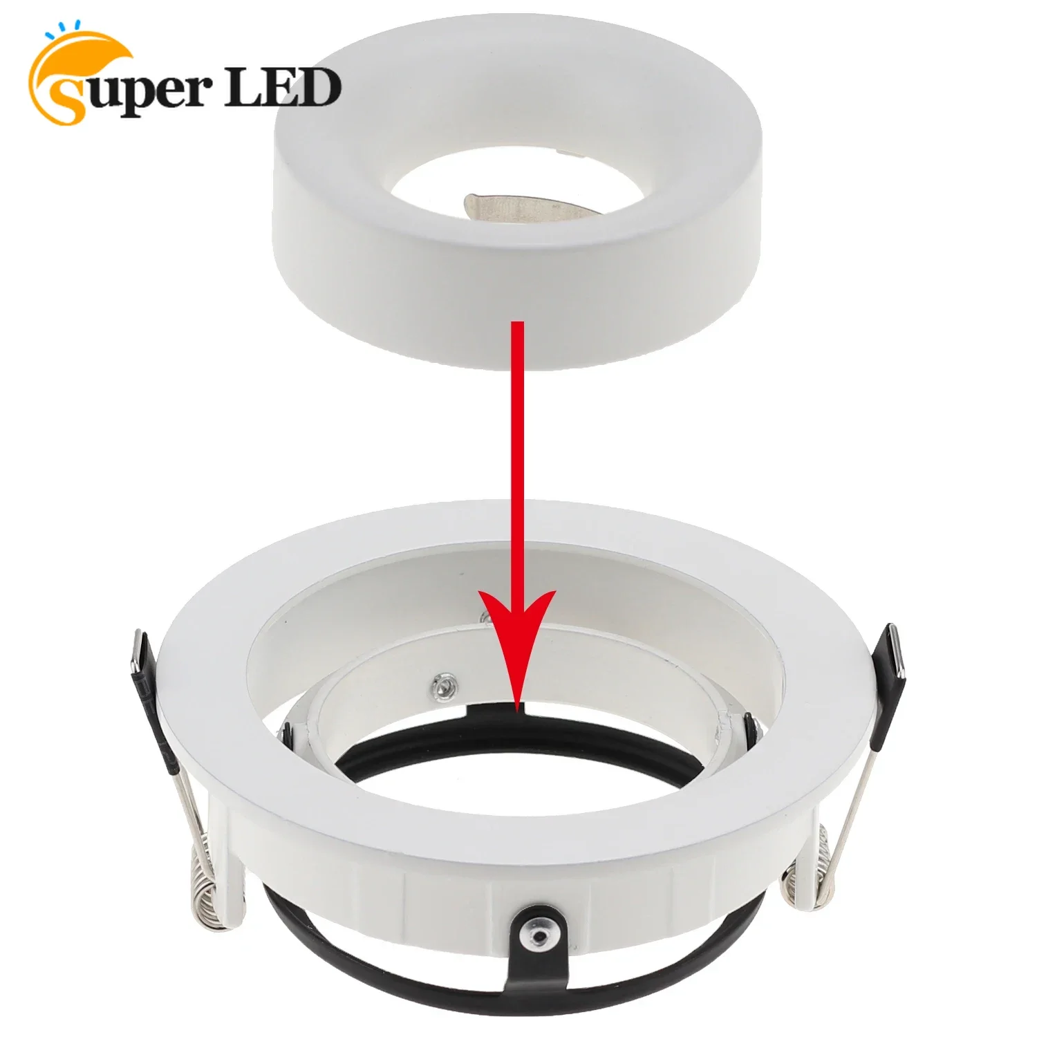 LED Eyeball Casing MR16 Bulb GU10 Frame Downlight Ceiling Down Light  Lampu Siling Round Square Black White