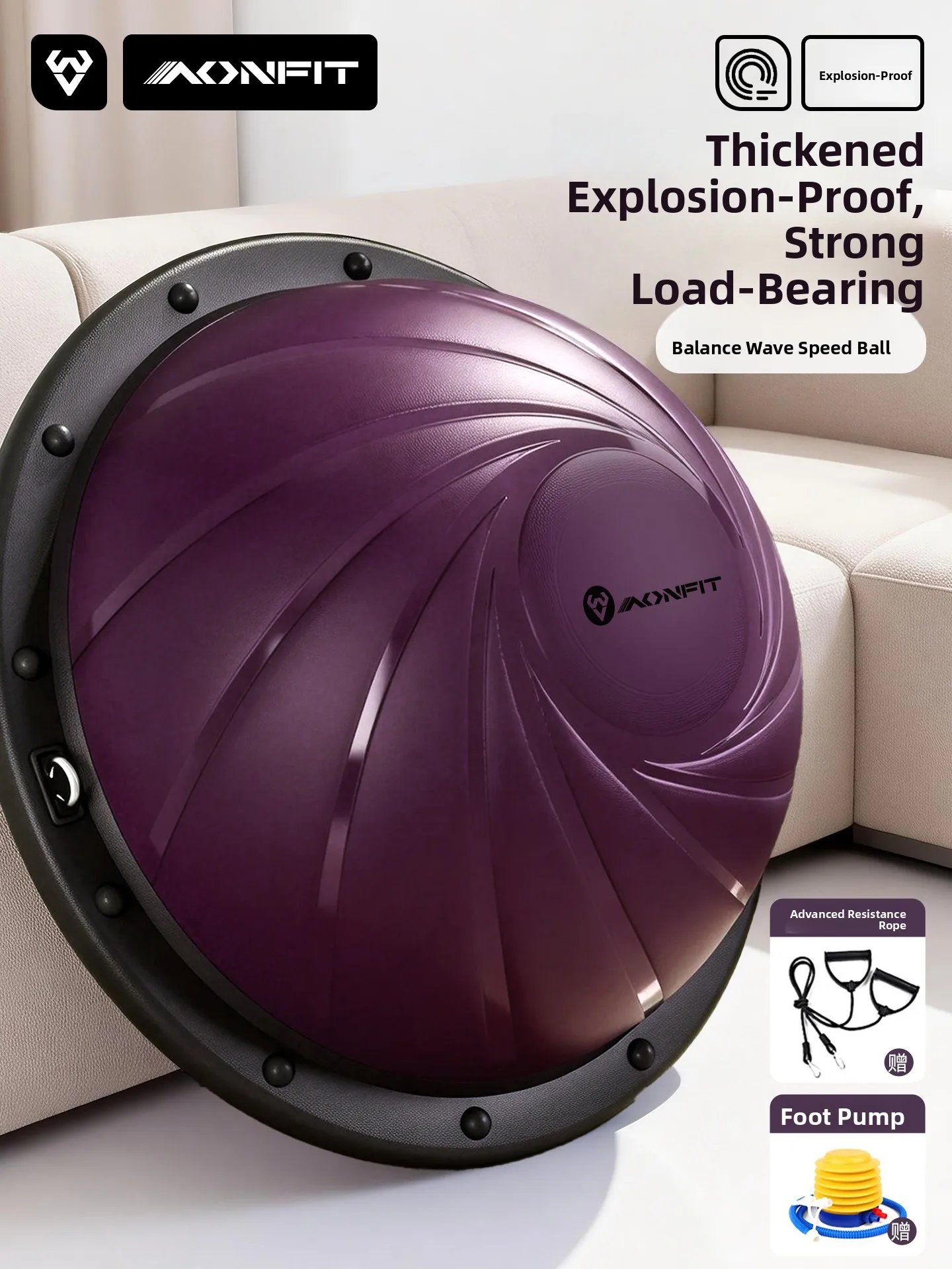 ballon-bosu-aonfit-demi-rond-pour-yoga-fitness-entrainement-d'equilibre-exercices-de-renforcement-musculaire-a-domicile-pilates-equipement-sportif-pour-adultes-en-pvc