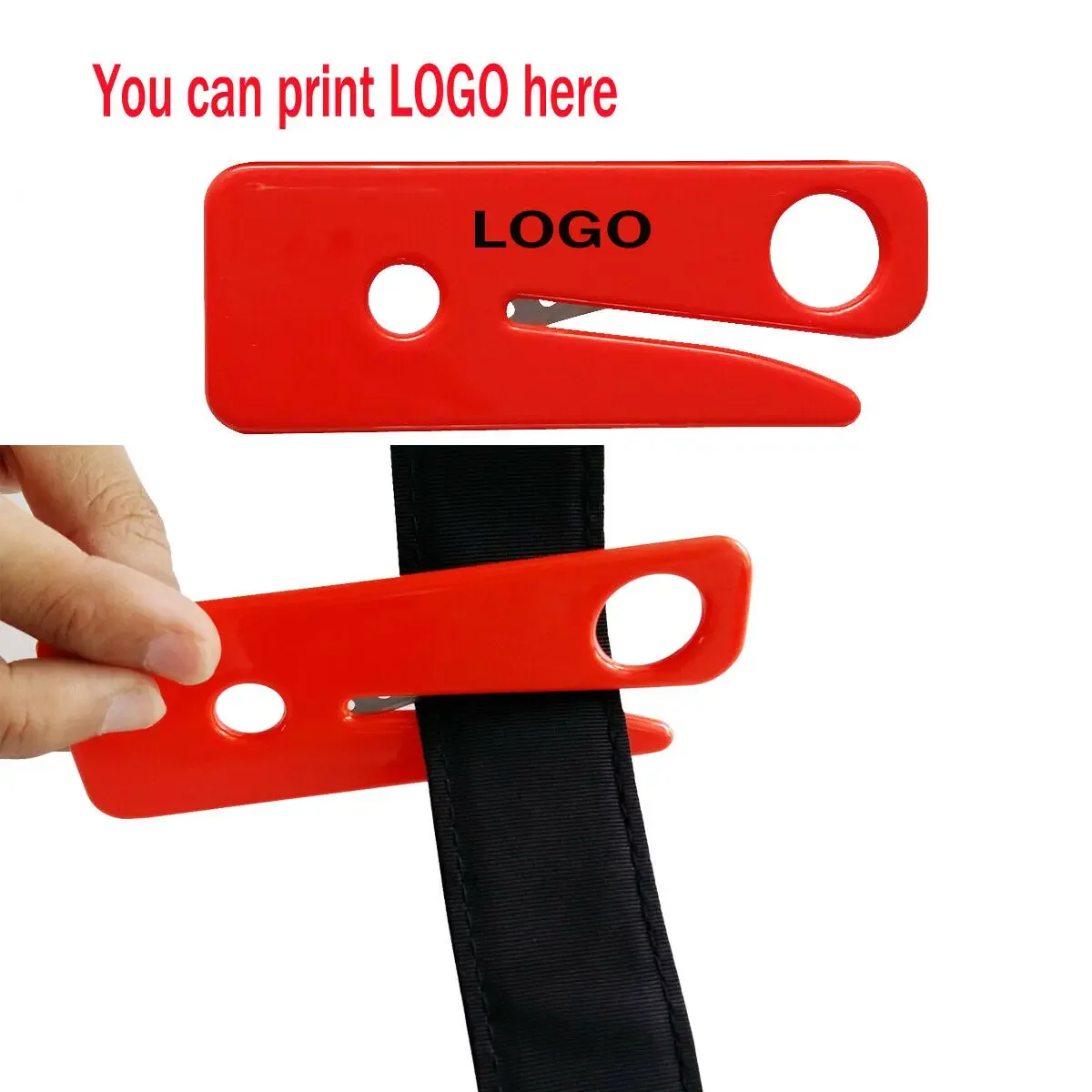 LOGO printing 200PCS SEATBELT CUTTER SEAT BELT CUTTER SAFETY KNIFE SHARP Red