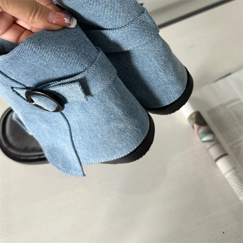 2024 Summer New Arrival Shoes Casual Women Ankle Boots Thong Clip Toe Flip Flops Denim Canvas Rome Gladiator Sandals Flat Heels