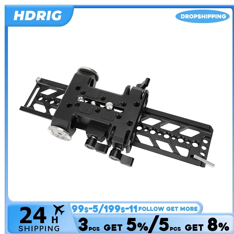 HDRIG 10inch Dovetail Plate and QR Baseplate with Double Rod Adapter With 5mm Rod Ports for Camera Accessories