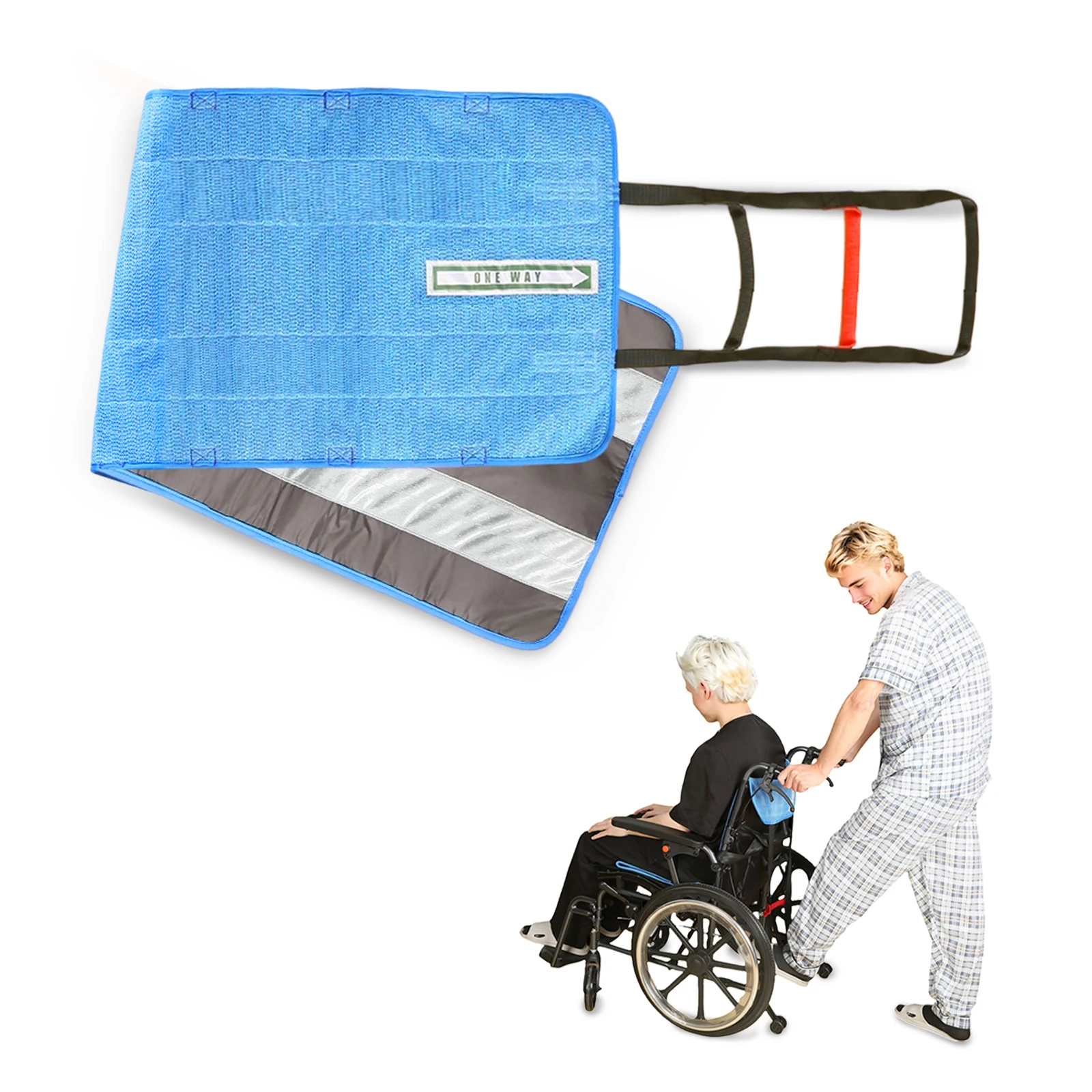 Ehucon One-Way Transfer Slide Sheet With Handles,Extra Long Patient Repositioning Pad,Anti-Sliding Transfer Mat for Patient