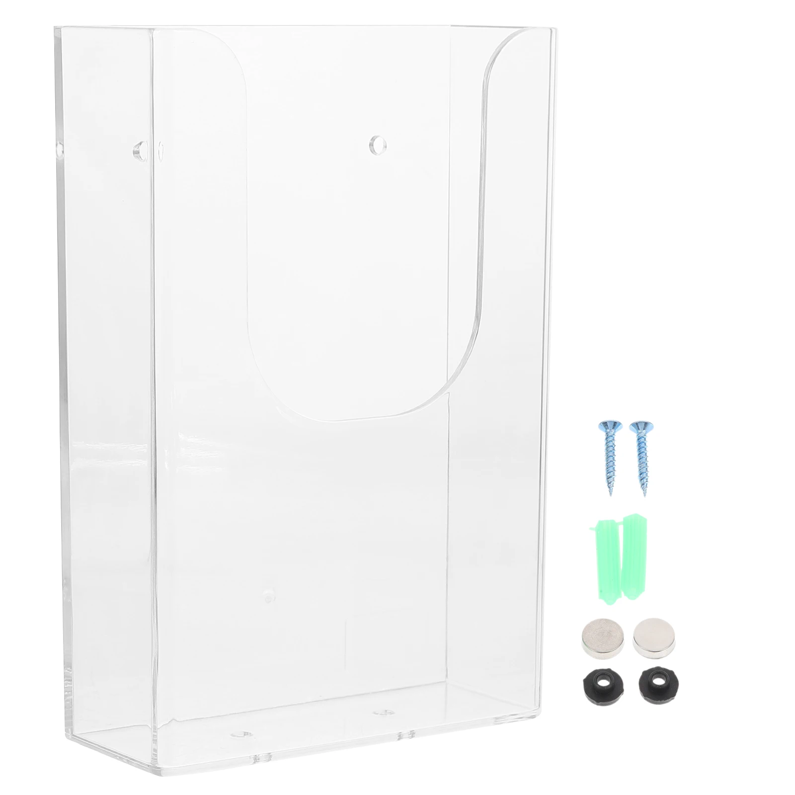 

1 pc Wall Mounted Document Rack 1 Tier Plastic Holder For Office File Organizer Decorative Storage Box Transparent Shelf