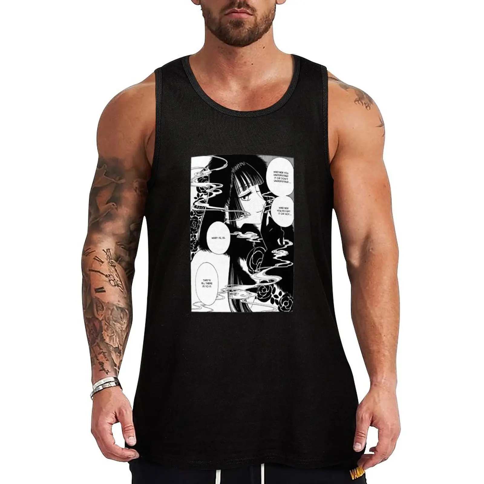 xxxHolic - Ichihara quote Tank Top Relaxed Casual Tank Top Summer Loose Sleeveless Tee