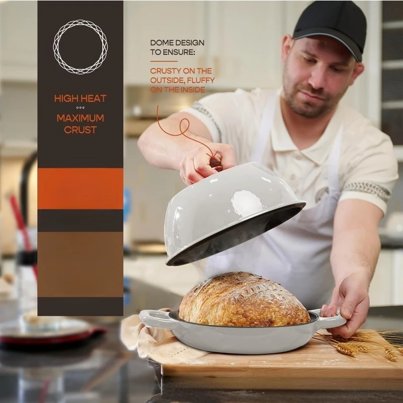 Enameled Cast Iron Dutch Oven for Sourdough Bread Baking | 6 Quart Pot