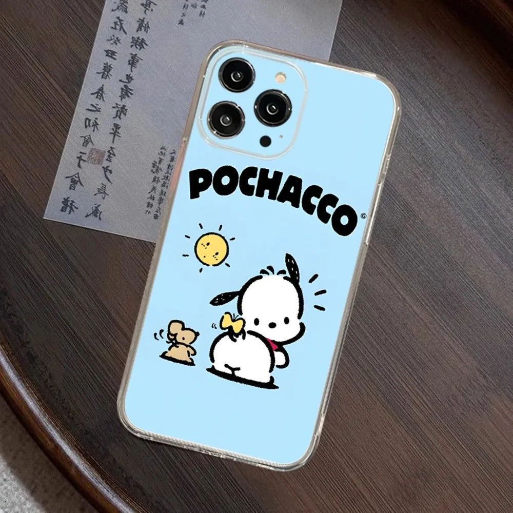 Pacha dog Phone Case for iphone 15 14 13 12 Pro Mini 11 Max Xr X Xs 8 Plus 7 Transparent silicone