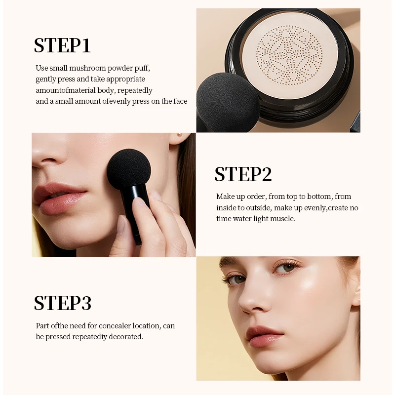 Life Girls Fungo Umidità Cuscino d'aria Texture liscia e cremosa Fondotinta Coperture Le imperfezioni Crea un trucco impeccabile con base leggera
