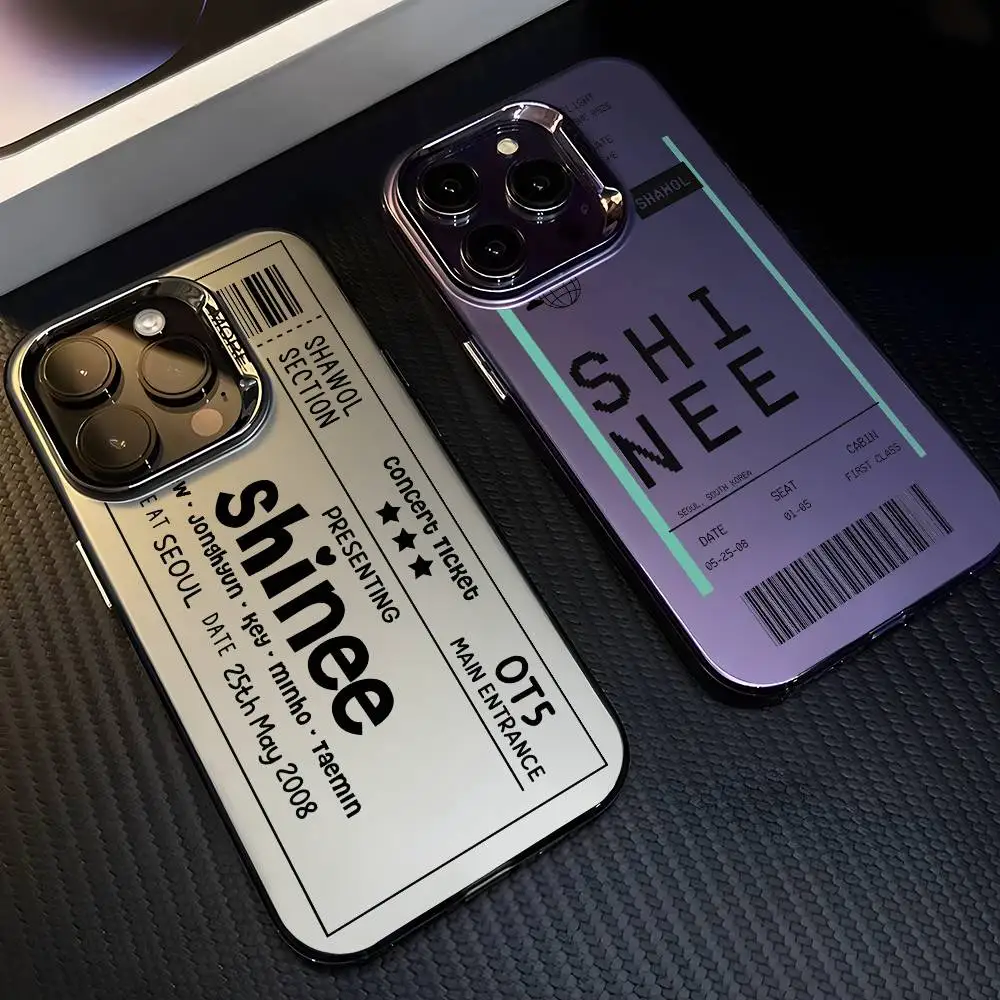 Kpop Band S-SHINees Telefoonhoesje voor IPhone 17 16 15 14 13 12 11 Pro Max Zwart Paars Mat Laser Metallic Aurora Funda