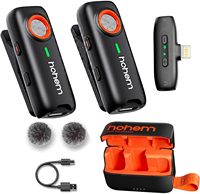Hohem MIC-01 wireless Lavalier Microphone, Noise Canceling Recording, 20 hours battery life, for iPhone, Android, Live Streaming
