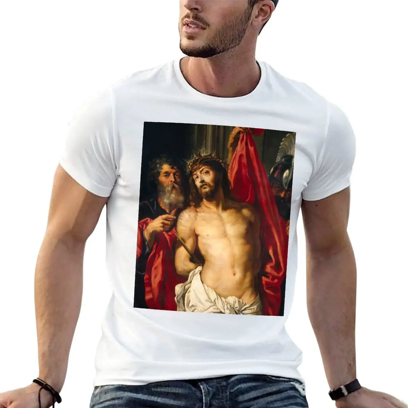 Jesus Christ: Ecce Homo , Rubens, 1612 T-Shirt essential t shirt shirts graphic tee sublime anime Men's cotton t-shirt