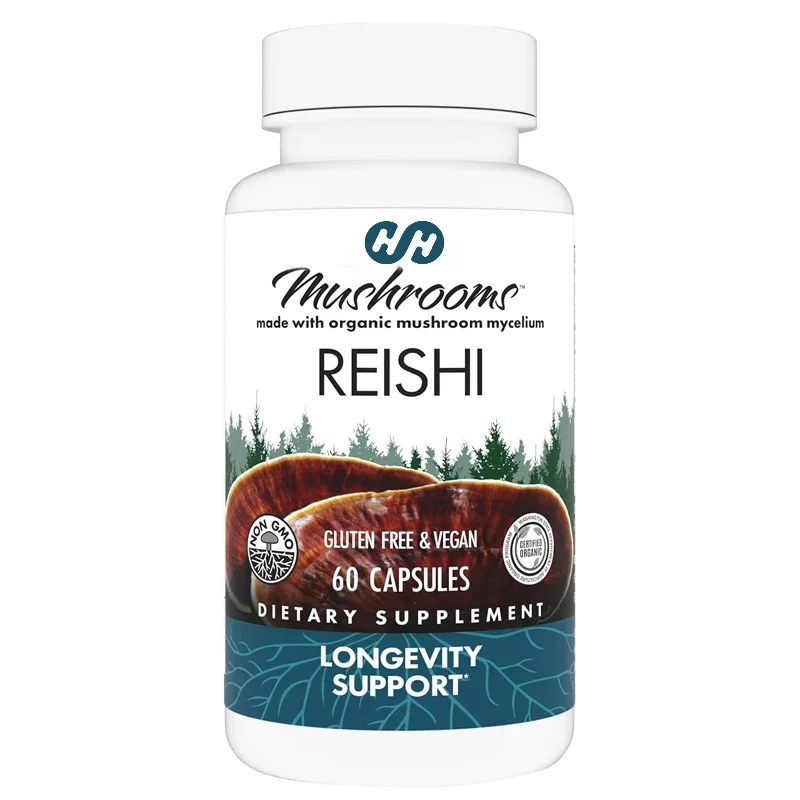 

Ganoderma Capsules Support General Health and Vitality, Mushroom Supplement Tasteless 60 Capsules