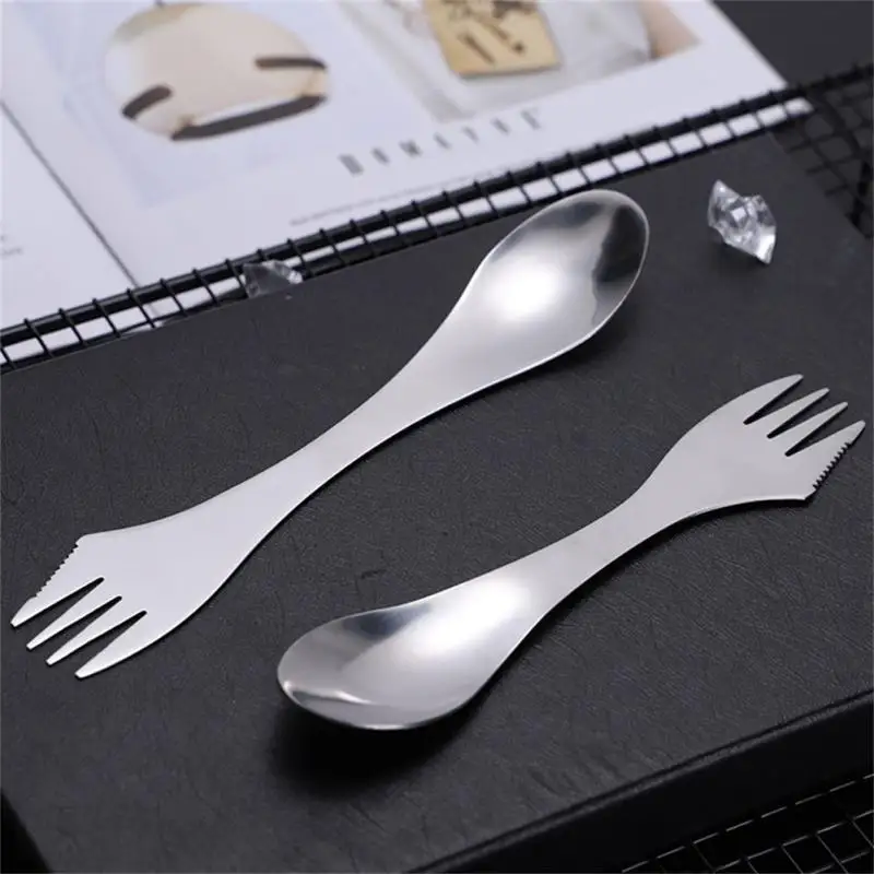 1PCS Boundless Voyage Titanium Spork Camping Service Spoon Fork Knife Multifunctional Tableware Outdoor Travel Lightweight