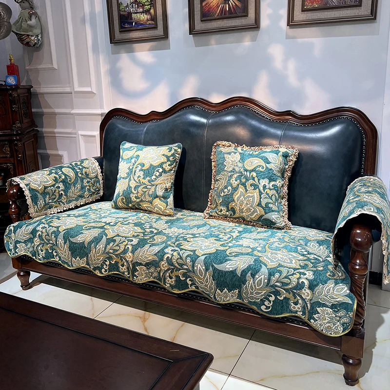 Dust-proof Anti-slip Sofa Cover Living Room Couch Cushion Fashion Embroidery Armchairs Seat Cushion Home Decoration Slipcover