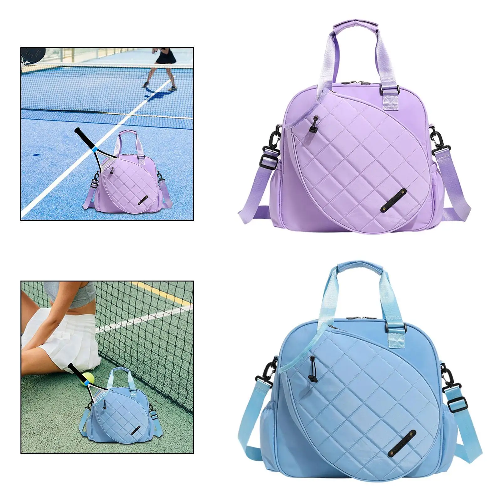 Tennis Tote Bag Badminton Shoulder Bag with Zipper Carrier Tennis Racquet Bag