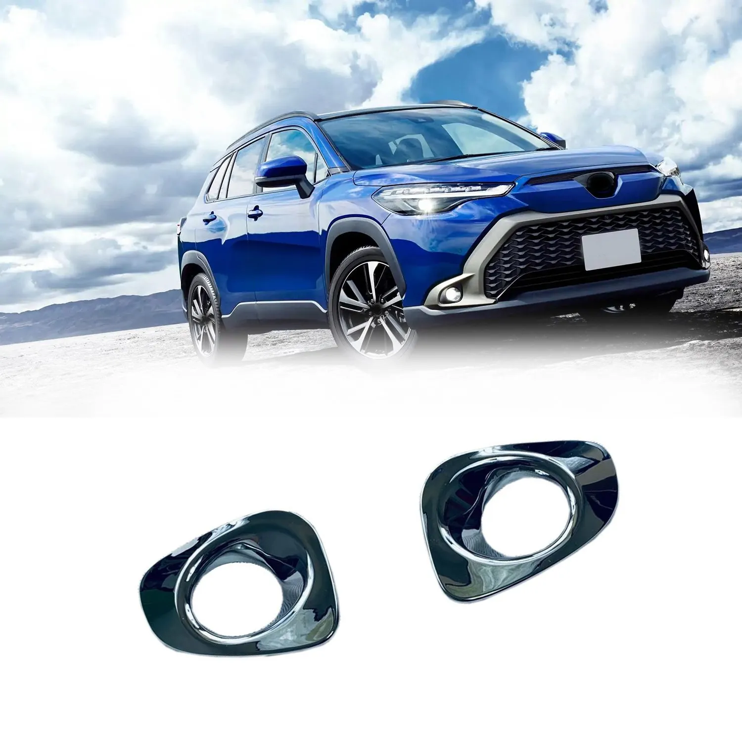 For Toyota Corolla Cross 2022 Japan Version Chrome Front Fog Lamp Bezel Frame Cover Car Accessories