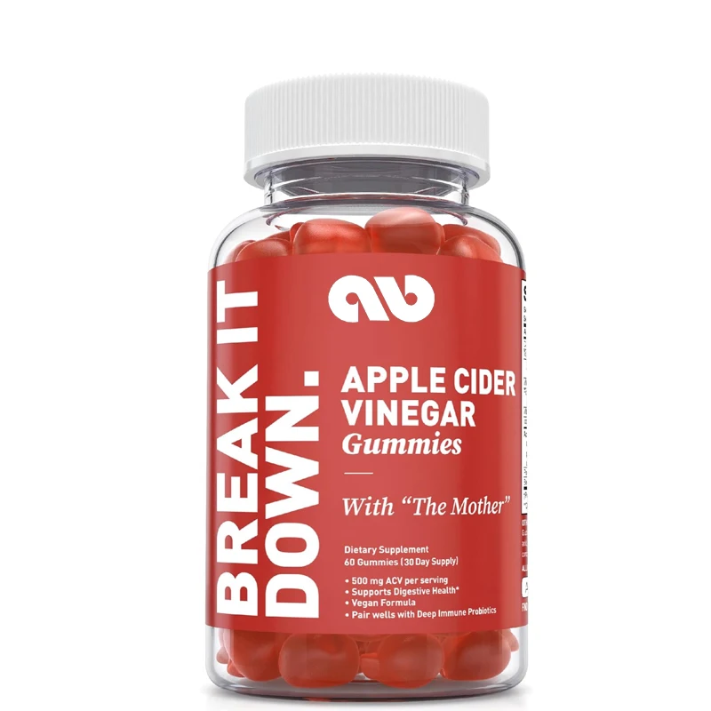 

Apple cider vinegar gummies, containing 500mg of apple cider vinegar, support intestinal health, cleanse and detoxify,60 gummies