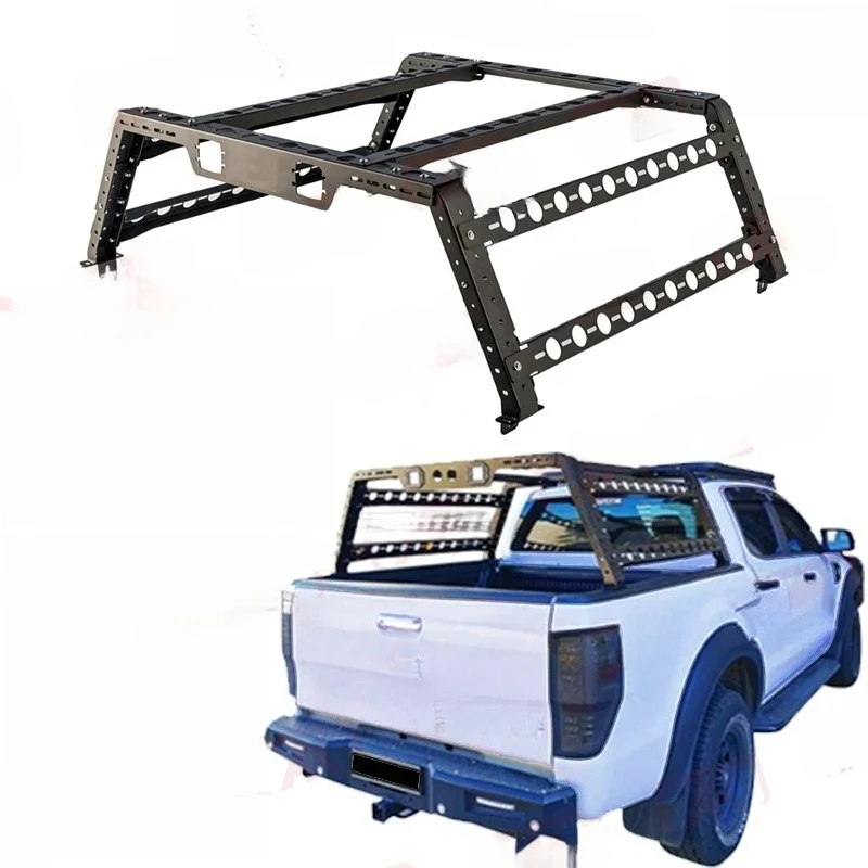 Hot Selling Universal Adjustable Tub Ladder Rack Multifunction Steel Roof Rack For 4x4 Pickup Trucks