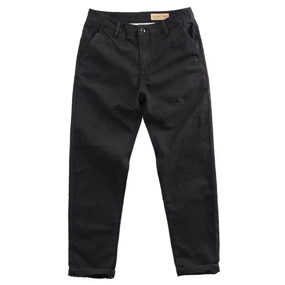 Men Work Trousers Solid Color Mid Waist Work Electric Welding Work Men Work Trousers   Cargo Pants  Men Clothes