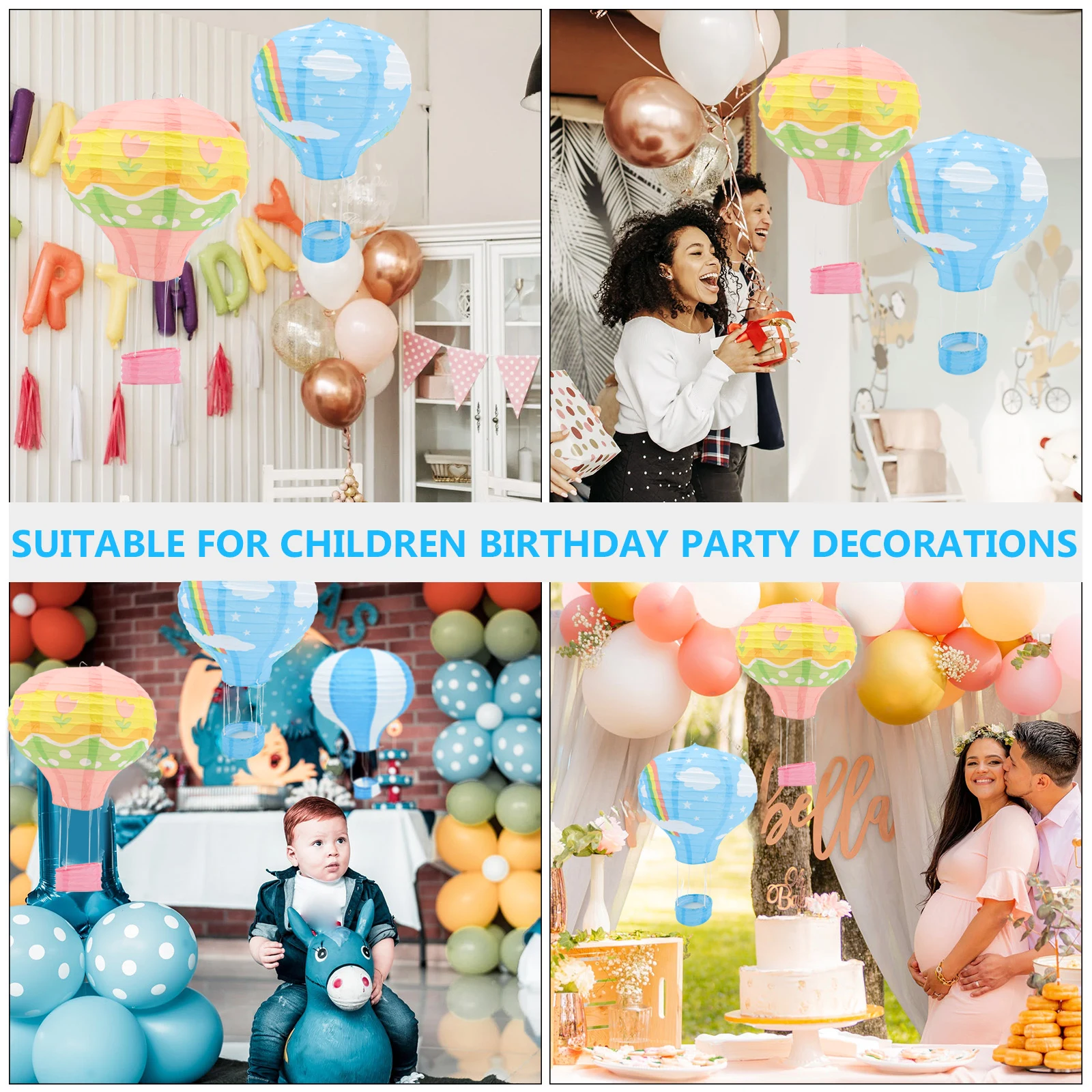 

Rainbow Paper Hot Air Decor Hanging Party Classroom Sun Catcher Ornament Sturdy Metal Bracket Portable
