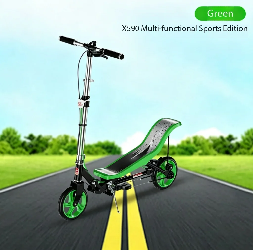 Foldable Dual Pedal Fitness Commuter Scooter Height Adjustable Shock Absorbing for Teenager Adult Sports Scooter