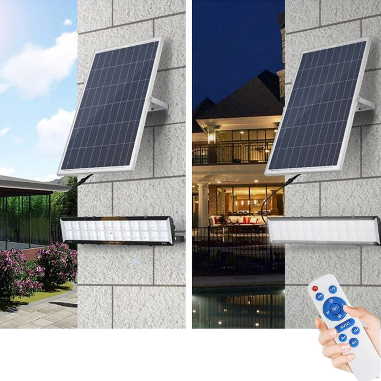 300 واط التحكم عن بعد الأضواء الكاشفة الشمسية في الهواء الطلق Ip65 مقاوم للماء الشمسية الجدار مصباح كرة السلة المحكمة وقوف السيارات أضواء الشمسية #2