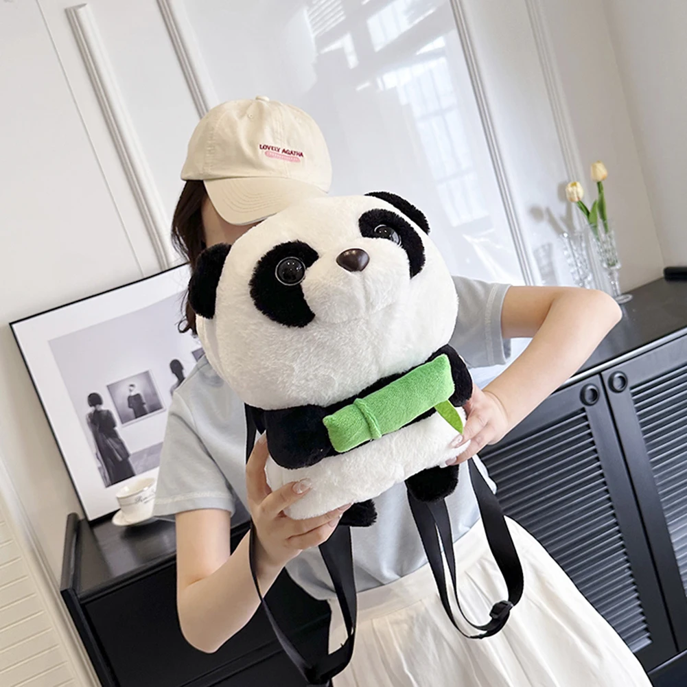 Panda Animal Cute Backpack Casual Plush Girl Dolls Backpack Fashion Simple Adjustable Strap Kawaii Children Cartoon Gifts