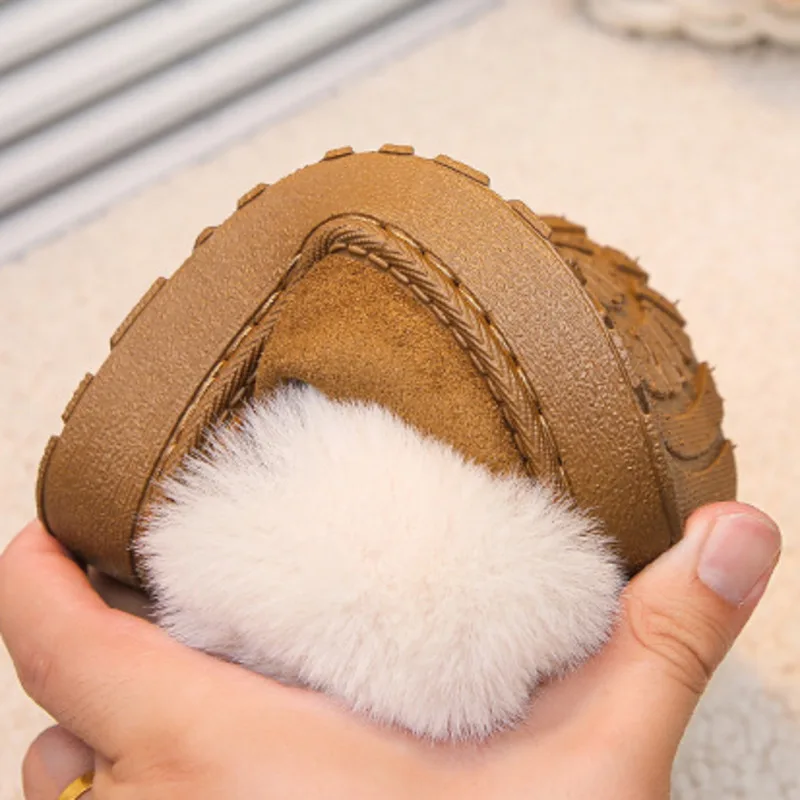 فو الفراء الصلبة بولي Girls الفتيات الثلوج أحذية الشتاء الدافئة أفخم رشاقته الاطفال أحذية الموضة لينة أسفل الانزلاق على حذاء قصير للأطفال #6