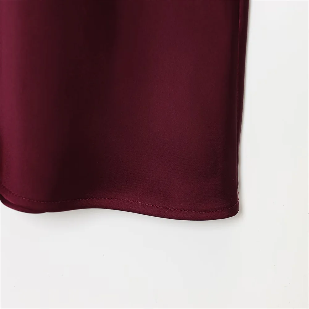 Jupe MIDI tube droit simple et à la mode pour femme, texture satinée de soie, nouvelle collection automne et hiver