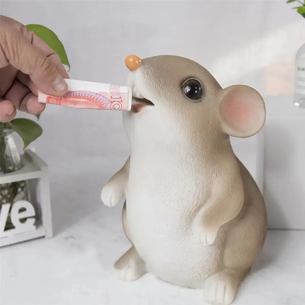 

Year Of The Rat Mouse Piggy Bank Money Bank Cartoon Children Gift Coin Saving Box Rubber Animal Sculpture Saving Box Home Decor