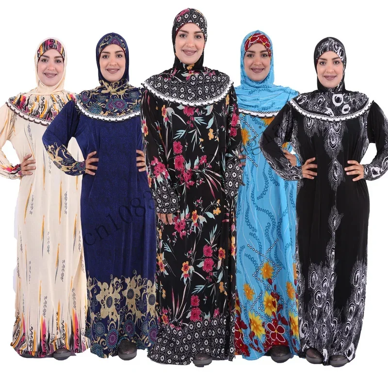 Blind Box send randomly Muslim dress hijab Ramadan set Arab Dubai headscarf long robe Islamic party gown Calico Rob cmm221