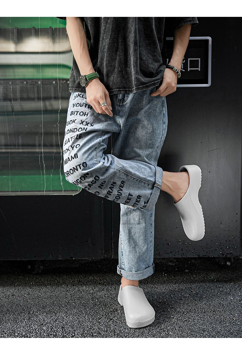 Hotel Kitchen Non-slip Oil-resistant Chef's Shoes Casual Flat Work Safe Men's Shoes Summer Breathable Comfortable Plus Size 47