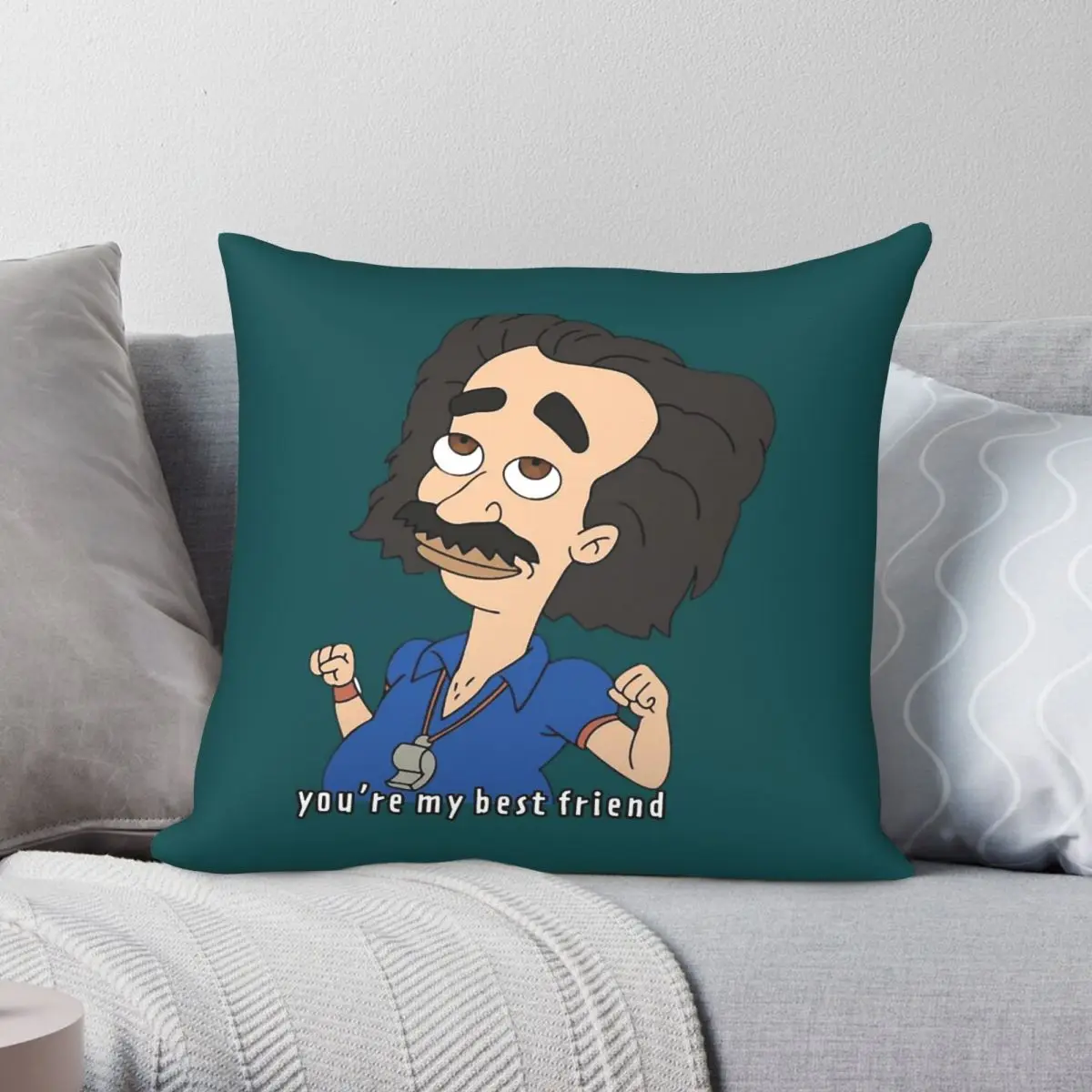 Coach Steve Bff Big Mouth Square Pillowcase Polyester Linen Velvet Creative Zip Decor Room Cushion Cover