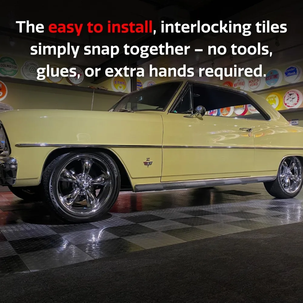 Interlocking Non-Slip Heavy-Duty Copolymer Garage Floor Tiles for Easy Installation and Durability