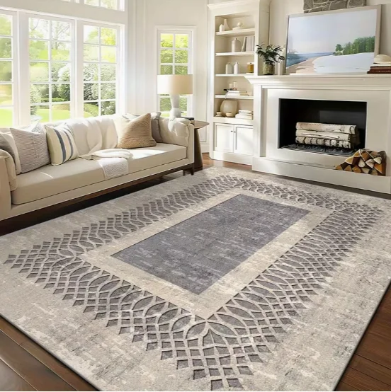 Outdoor Carpet Simple Color Lines Printed Patterns Decorative Style Terrace Balcony Living Room and Camping Use Outdoor Mats