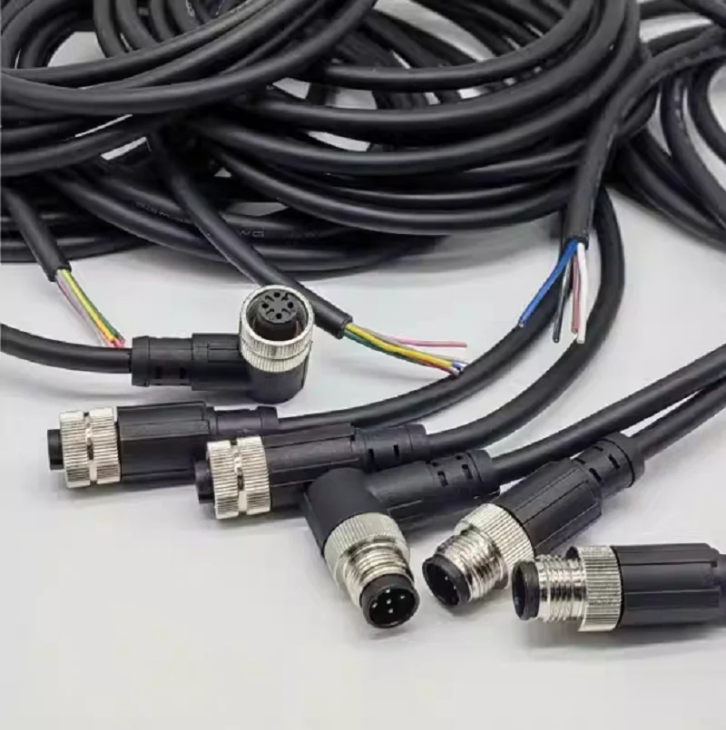 M12-Steckverbinder PG9 Wasserdicht 4/5/8-polig Stecker Buchse Gerade Winkellos Lötfreie Schraubklemme für 6-8mm Kabel – Detail 14
