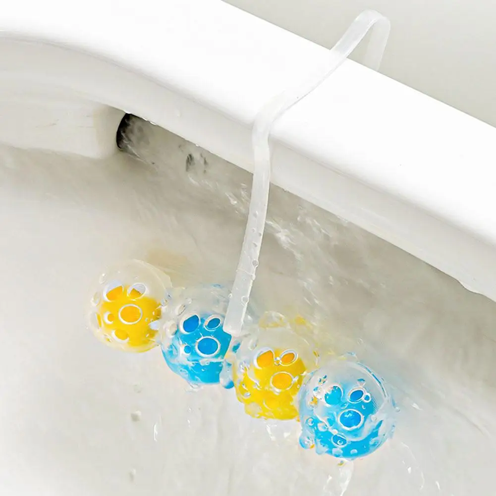 1 Bag Hanging Toilet Bowl Cleaner Balls Closestool Household Cleaner Bathroom Hanging Deodorant Dirt Hygiene X7c5