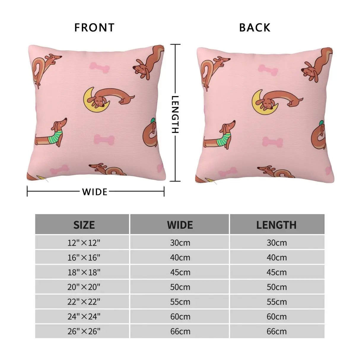Sausage Dog Dachshund Cute Square Pillowcase Cushion Cover Pillow Case Throw Pillow Cover for Home Sofa Living Room
