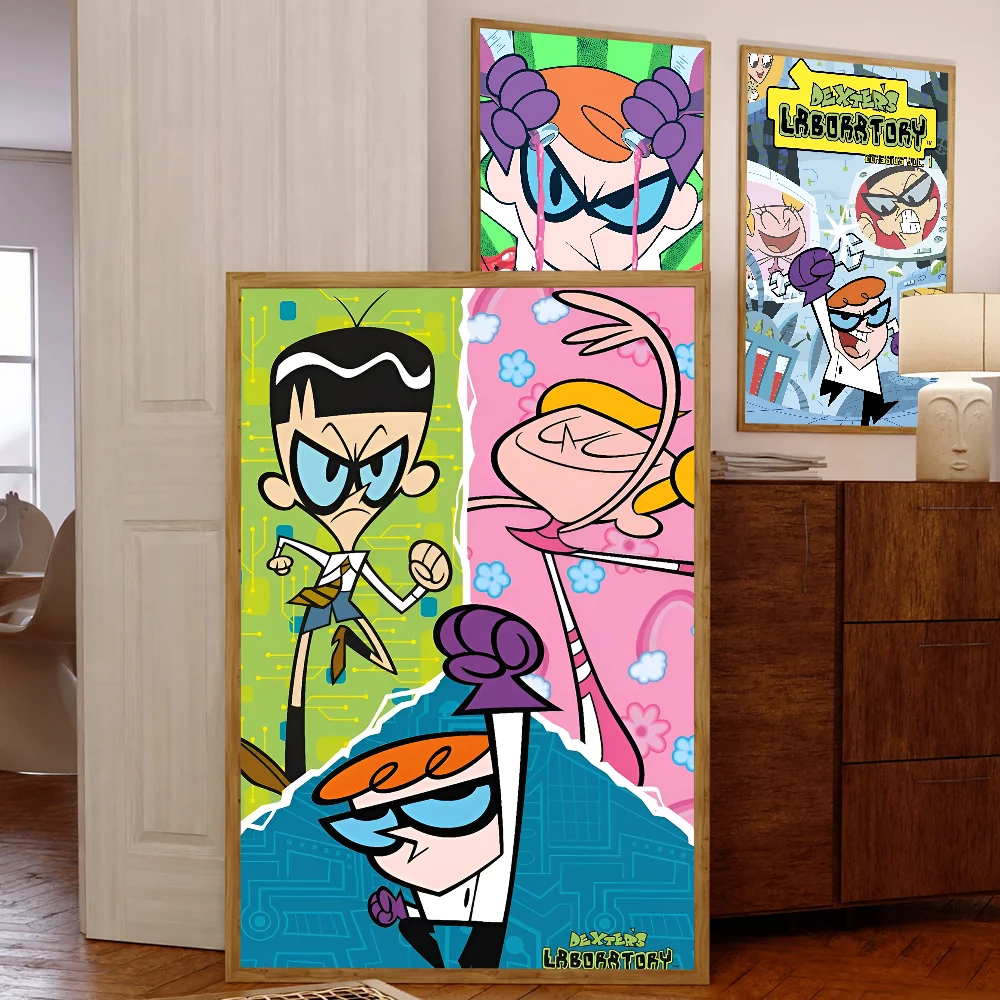 Cartoon D-Dexters L-Laboratory Movie Sticky Posters Whitepaper Sticker DIY Room Bar Cafe Posters Wall Stickers