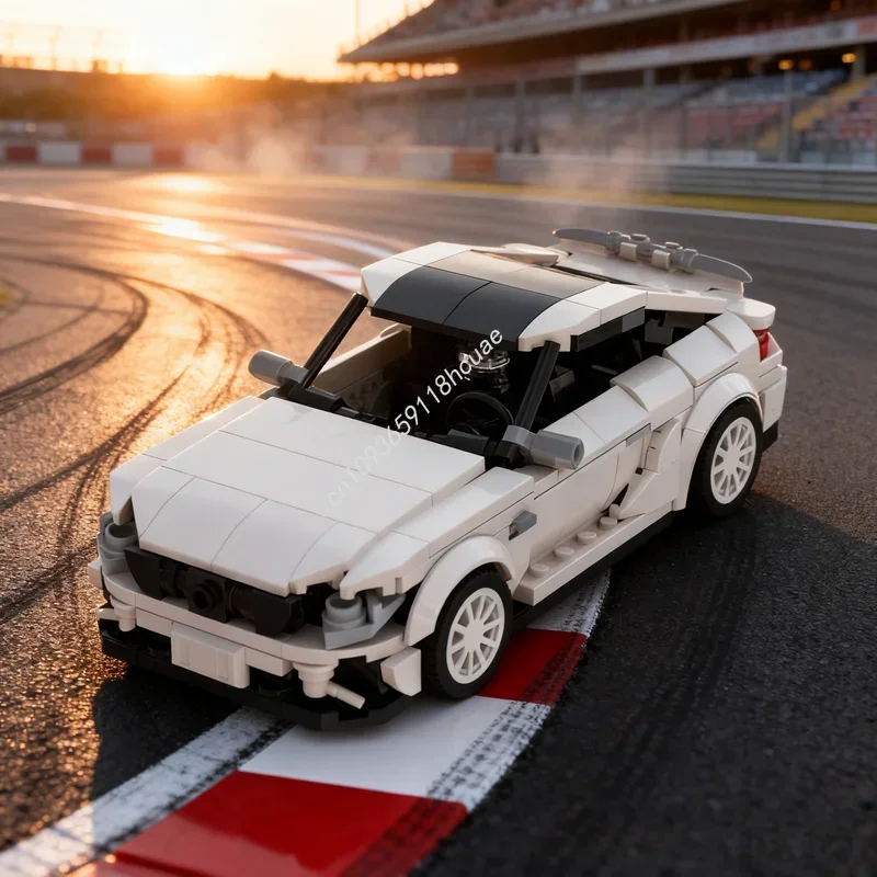 

399pcs MOC Mercedesesed Coupe White City Champions Supercar Model Building Blocks Festival Gifts DIY Creative Toy Idea