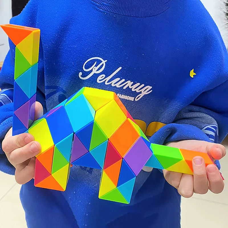 Arcobaleno Pieghevole Magico Cubo Del Serpente Twist Puzzle 24 36 48 72 Segmenti Giocattoli Educativi per I Bambini Sensoriali Rompicapo Giochi