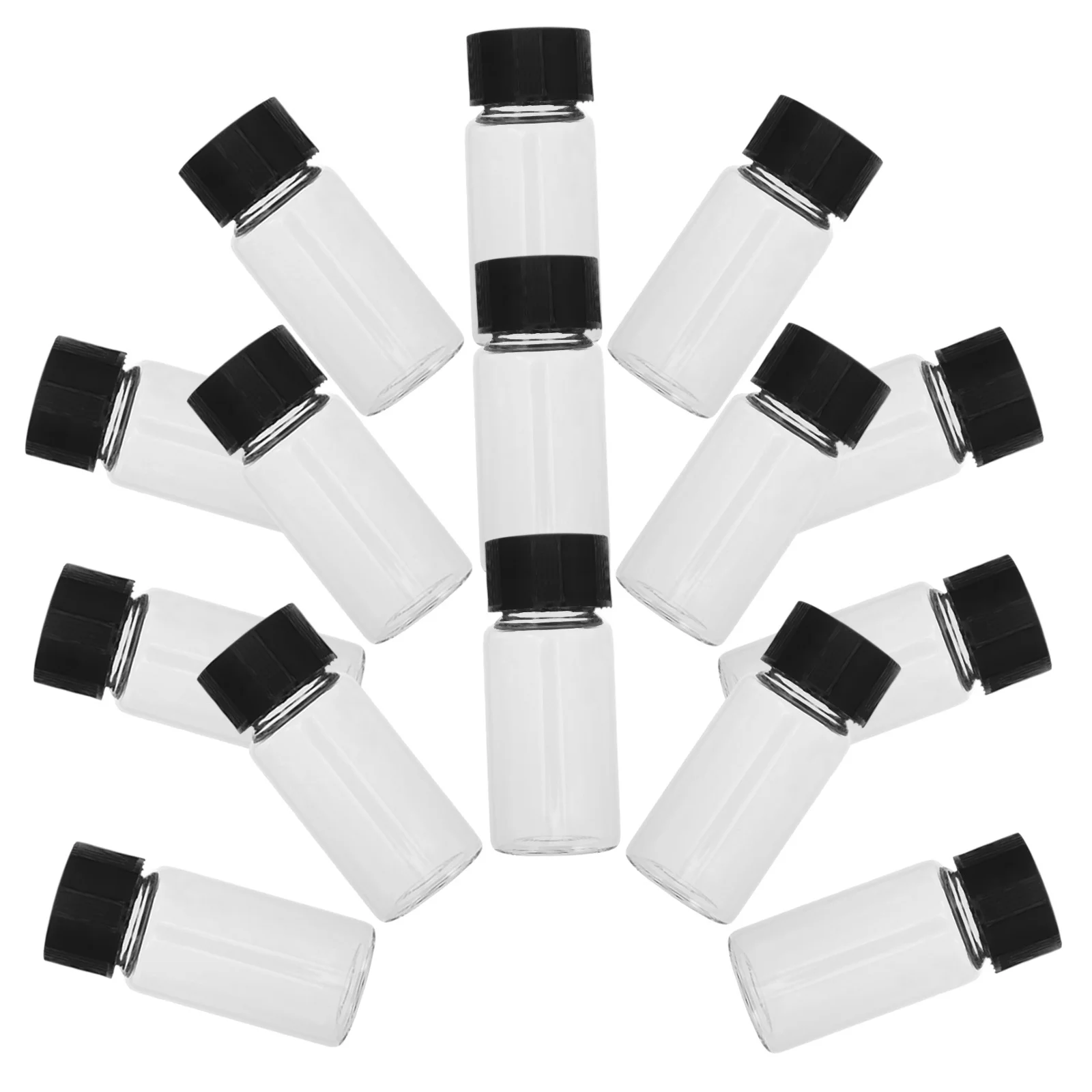 

100pcs Sample Cap 10Ml Clear For Liquid Oil Samples Screw Top Small Glass Lid Liners Storage Box Glass Vials With Screw Caps