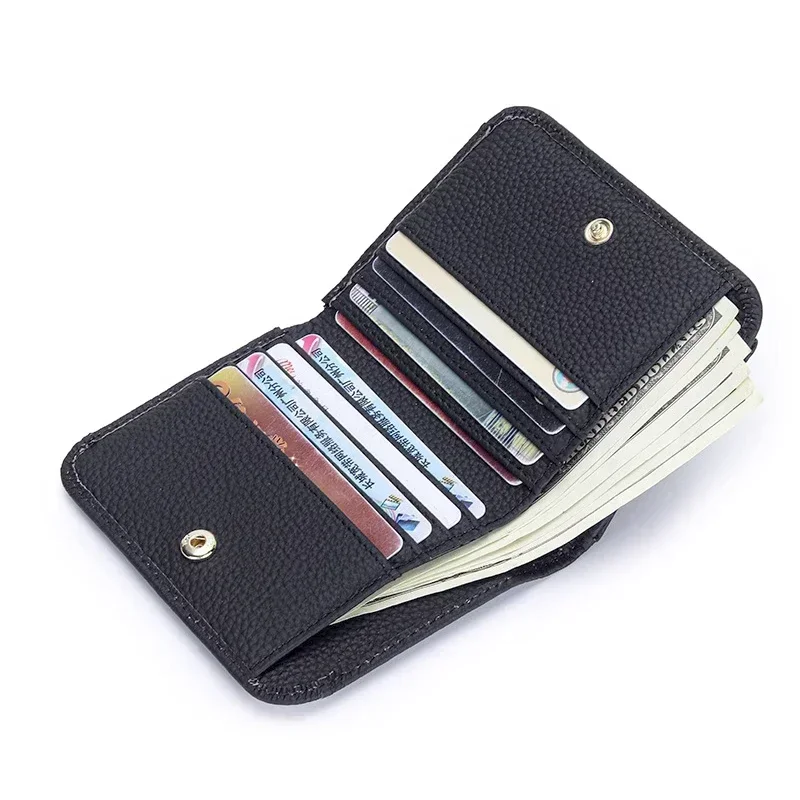 Genuine Leather Wallet Women's Purse 2026 New Folding Simple Small Money Ladies Bag Multi-functional Coin Bag Female Ultra New