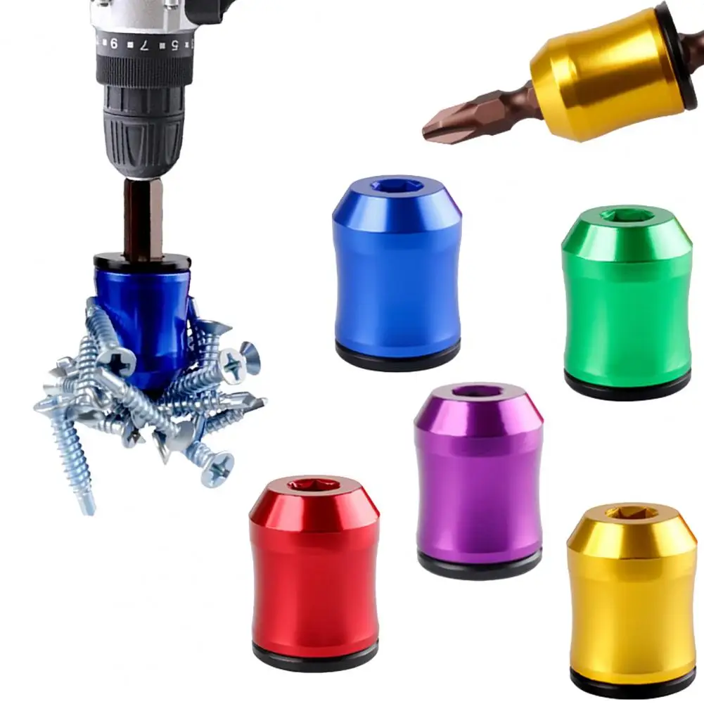 1/5Pcs 2cm Screwdriver Head Magnetic Ring Universal Screwdriver Power Bits Magnetizer Ring Heavy Duty Aluminum Alloy Magnetic
