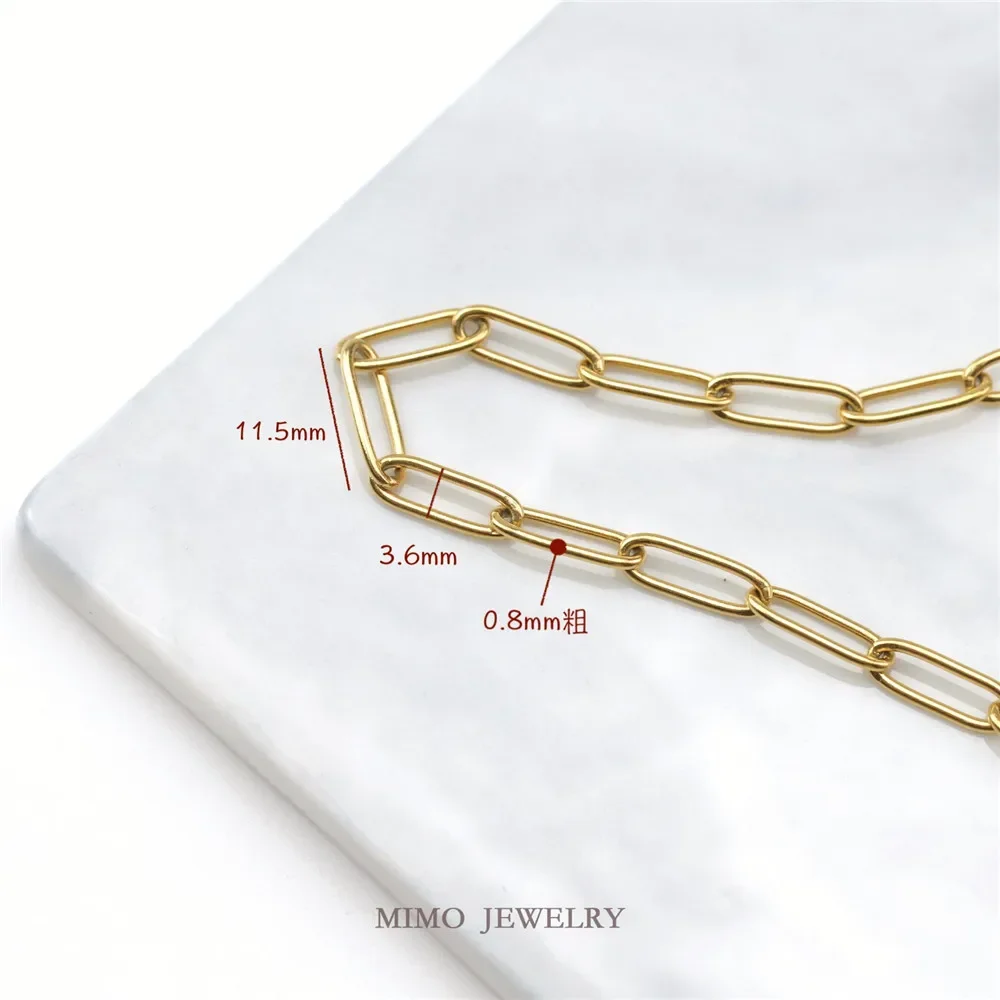 Titanium steel oven gold-plated 18K gold rectangular O-chain European style simple necklace bracelet