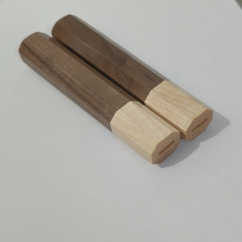 138mm Japanese Classic Style Octagonal handle bayonet handle and elm handle replace high-end black walnut solid wood handle