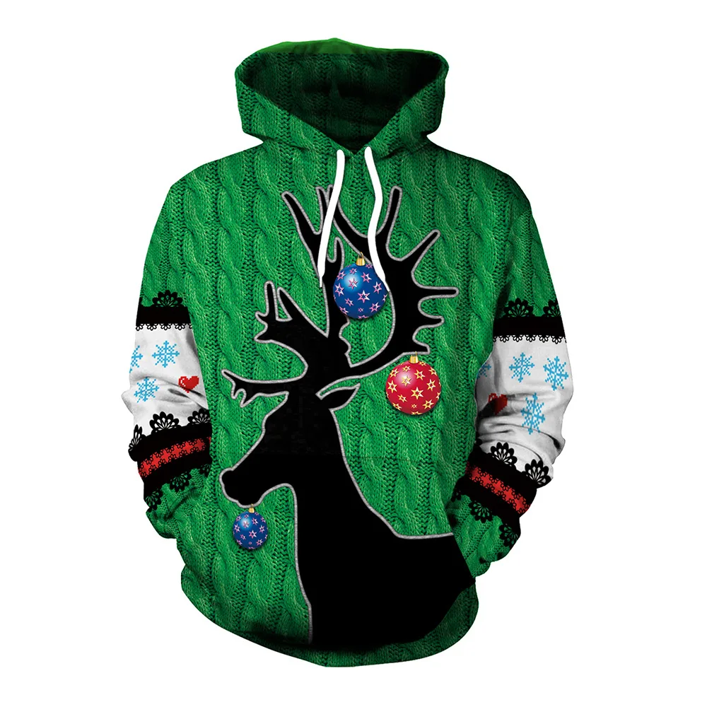

Hoodie Christmas Deer Santa Claus 3d Green Hoodie Men Women Fashion Hoodies Graphic Sweatshirt Coat Women Tracksuits Unisex
