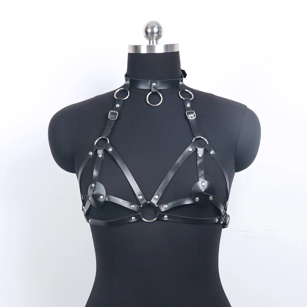 1pc Plain PU Leather Gothic Stylish Sexy Harness Belt Suitable For Rave Party