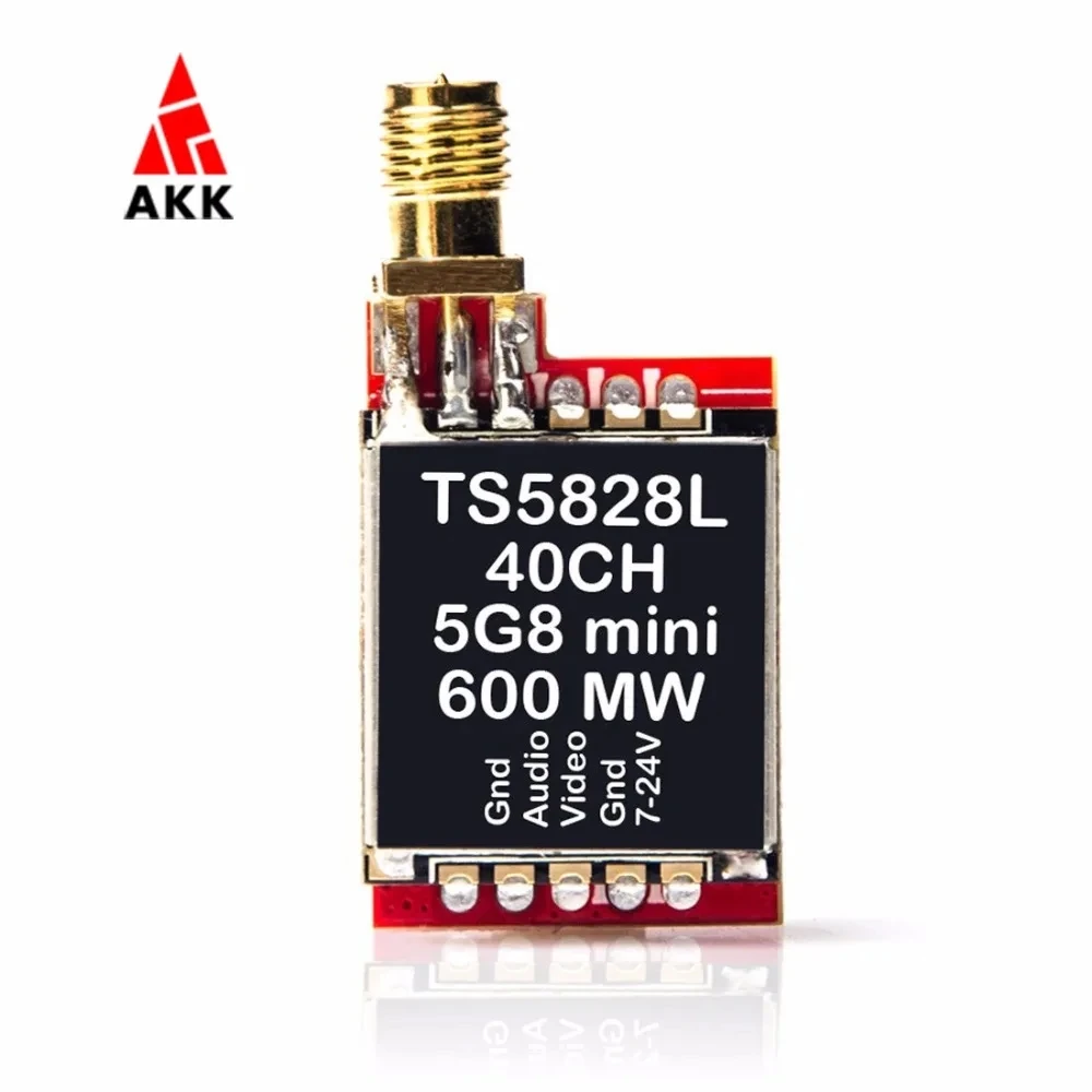 AKK TS5823L/TS5828L 5.8G trasmettitore Audio Video FPV RP-SMA femmina per Mini Quadcopter FPV